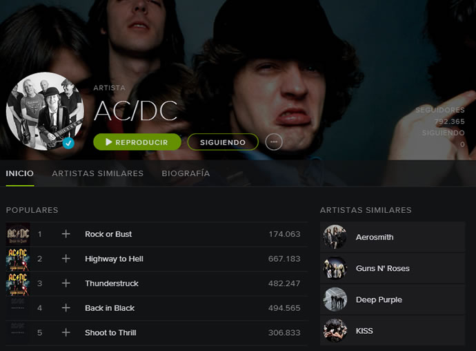 Ahora AC/DC se suma a Spotify