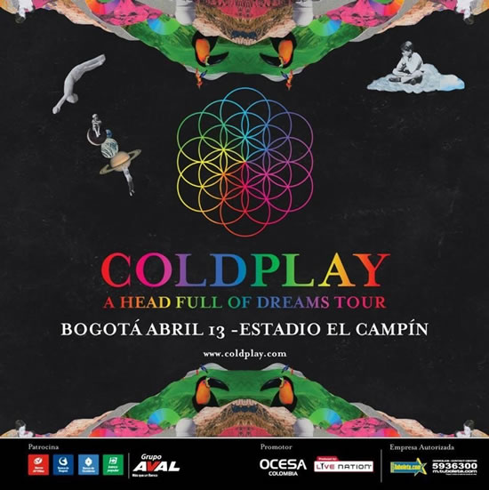Afiche Coldplay en Bogotá