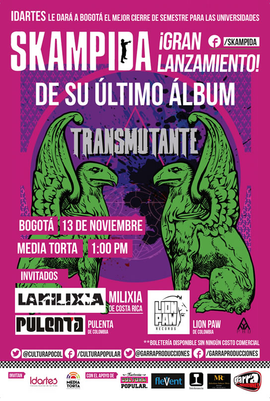Afiche lanzamiento "Transmutante" de Skampida