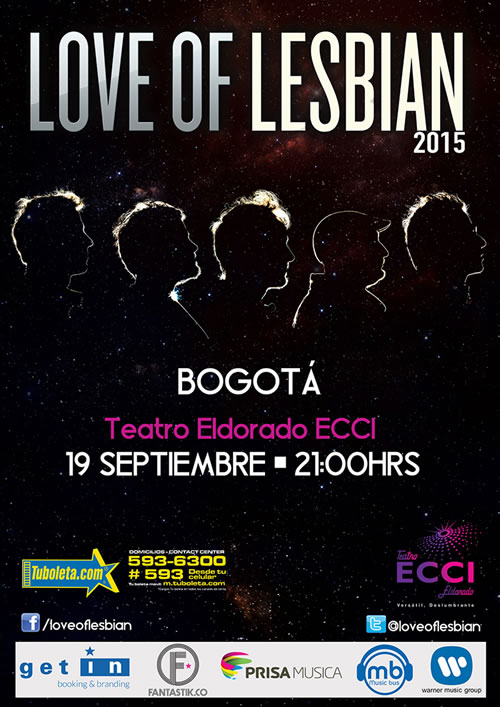 Afiche Love of Lesbian en Bogotá