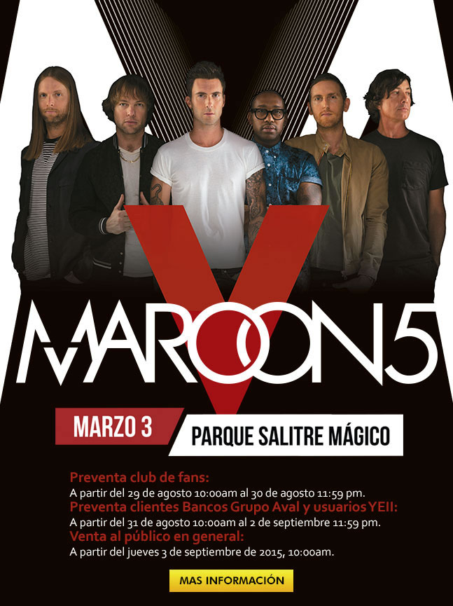 Afiche Maroon 5 en Bogotá