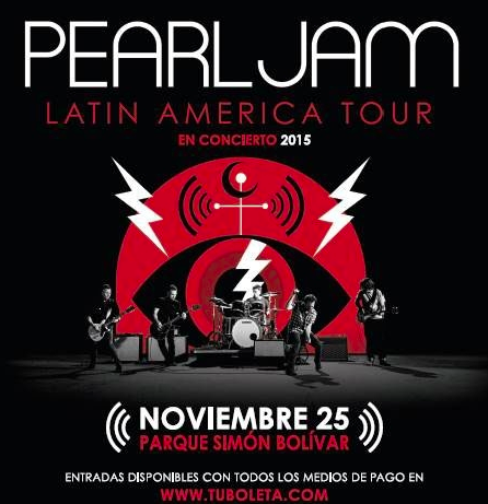 Afiche Pearl Jam en Bogotá