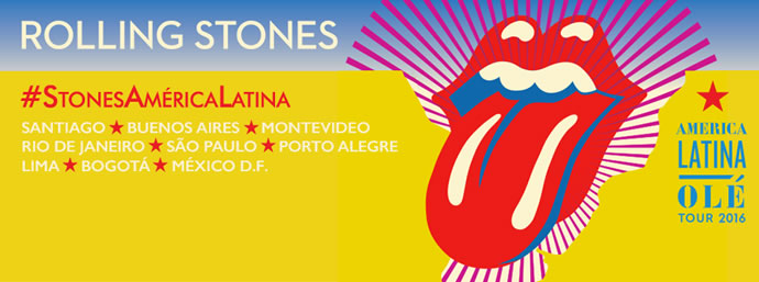 Afiche de la gira por Latino América de The Rolling Stones