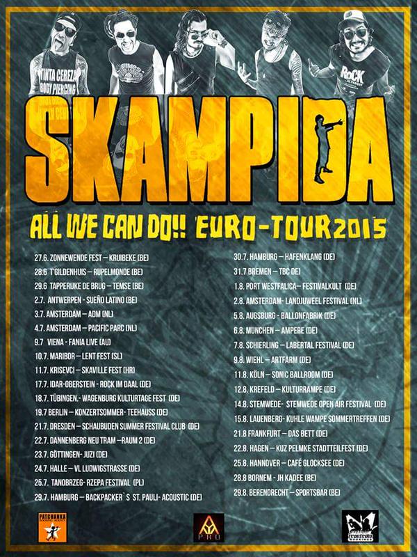 Fechas de la gira de Skampida por Europa 2015