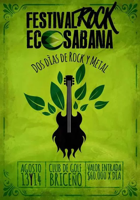 Afiche oficial del Festival Rock Eco Sabana 2016