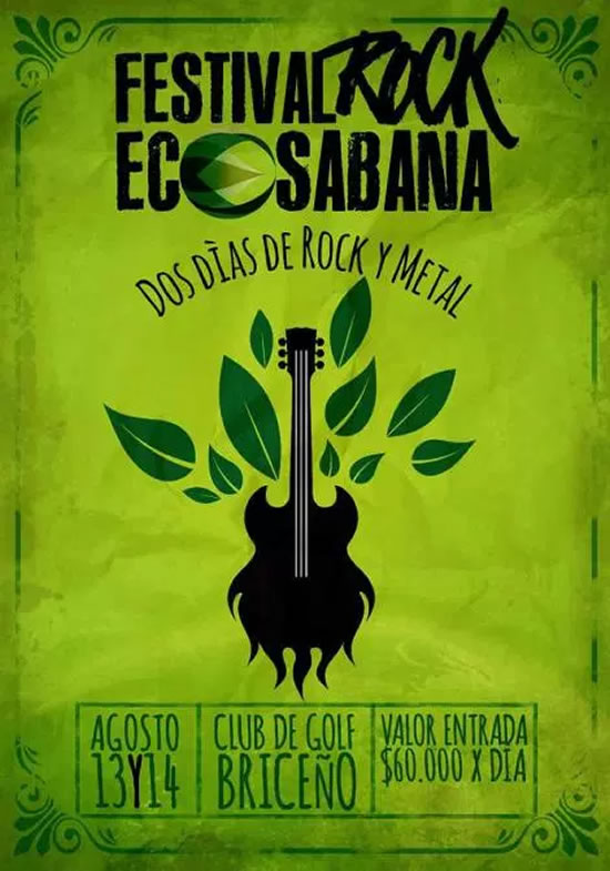 Afiche oficial del Festival Rock Eco Sabana 2016
