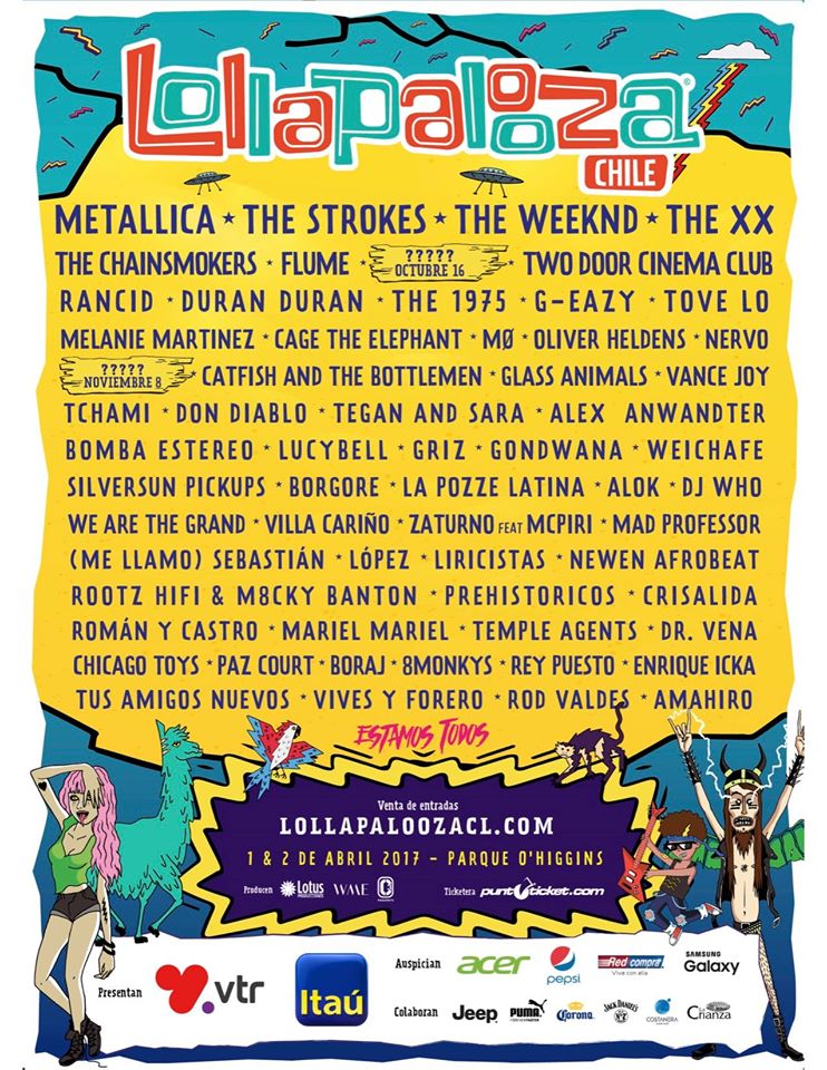 Afiche oficial Lollapalooza Chile 2017