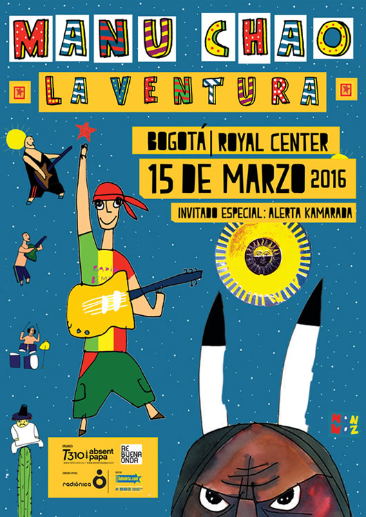 Afiche Manu Chao en Bogotá