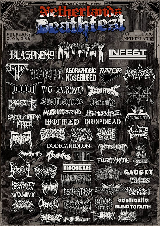 Afiche Netherlands Deathfest 2016