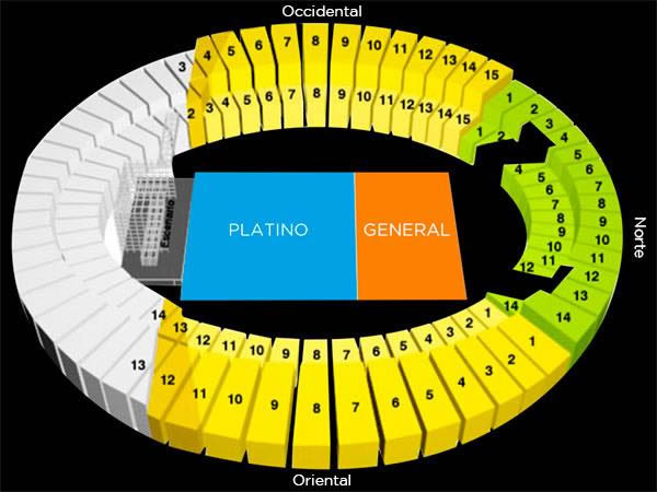 Mapa de localidades Guns N' Roses en Medellín