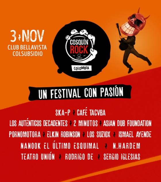 Afiche Oficial Cosquín Rock Colombia 2018