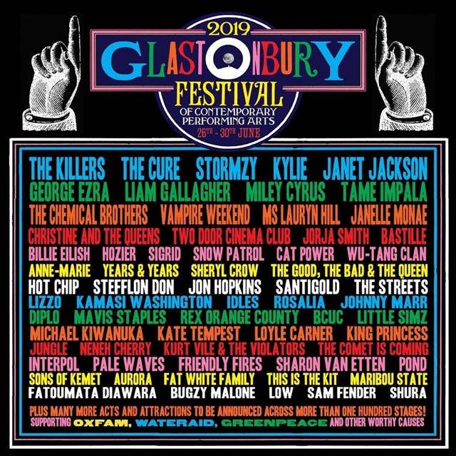 Este es el cartel de Glastonbury 2019