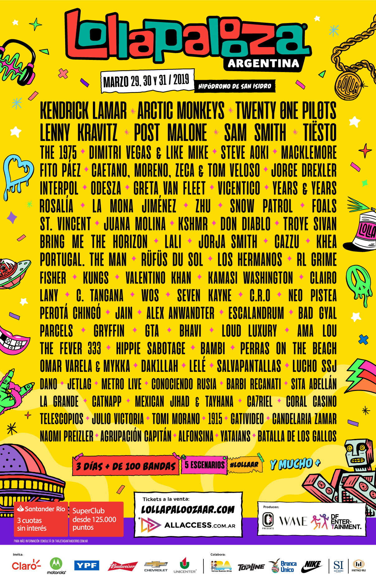 Cartel de Lollapalooza Argentina 2019