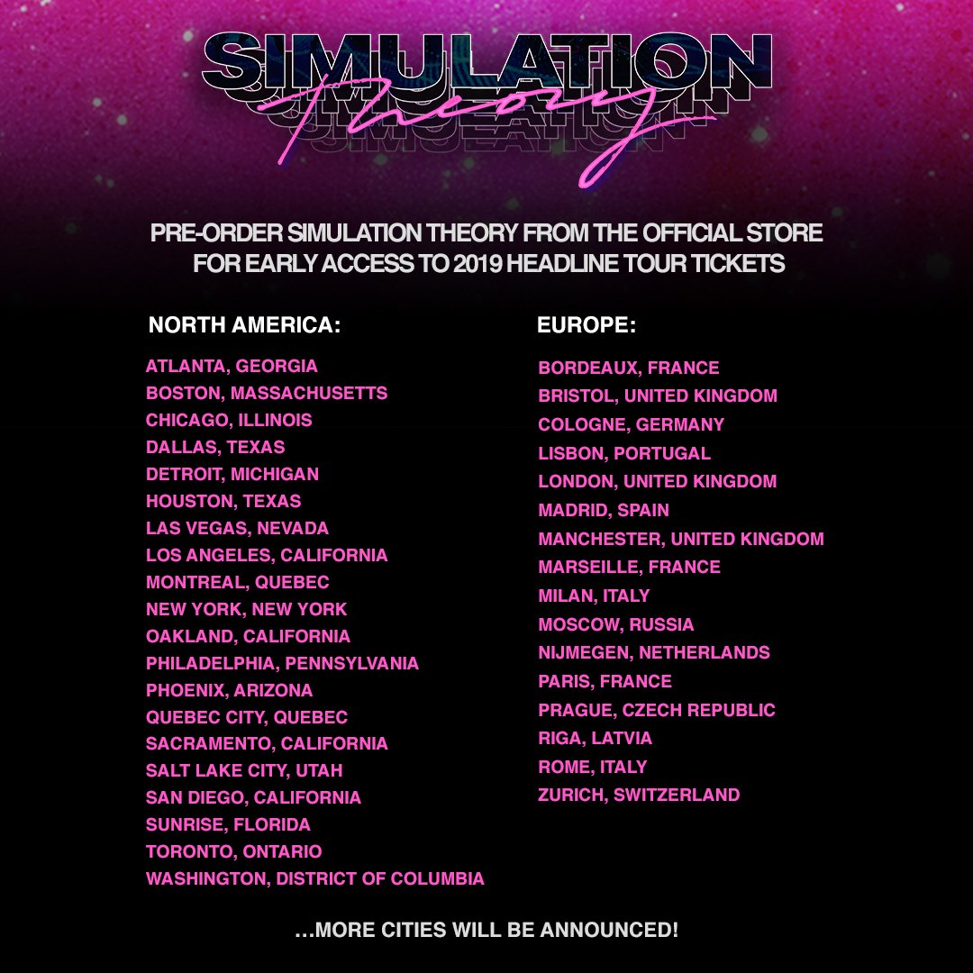 Fechas del tour 2019 de Muse - Muse en Colombia