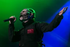 Corey Taylor de Slipknot en su paso por Colombia. Foto: David Micolta