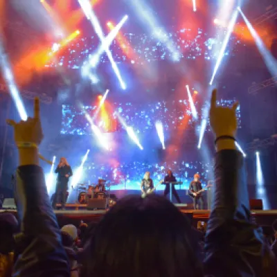 Publico en la presentación de Dark Tranquillity en Rock al Parque 2018