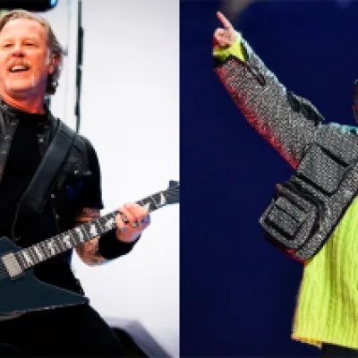 James Hetfield vocalista de Metallica y J Balvin