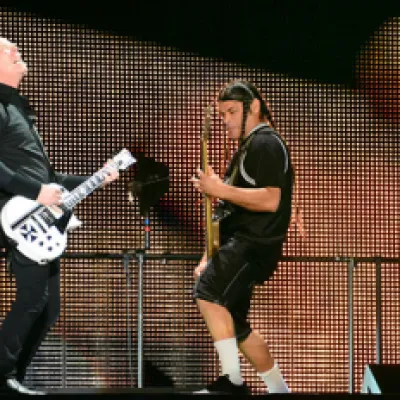 James Hetfield y Robert Trujillo en Bogotá