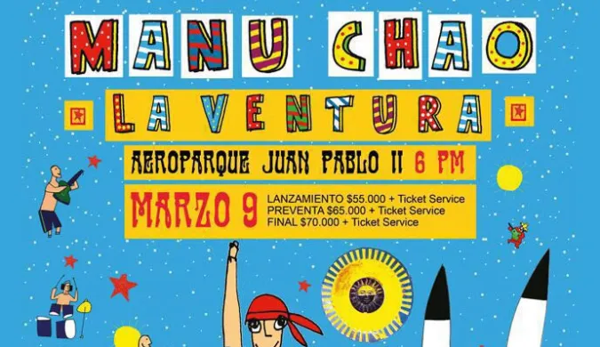 Manu Chao y La Ventura se presentará en Medellín el 9 de marzo de 2016