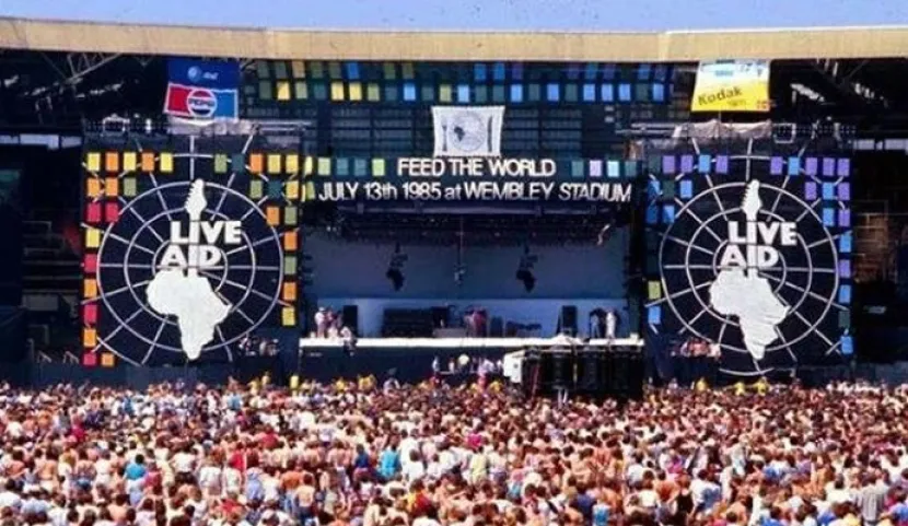 Escenario del Wembley Stadium de Londres el 13 de julio de 1985 Escenario del Wembley Stadium de Londres el 13 de julio de 1985