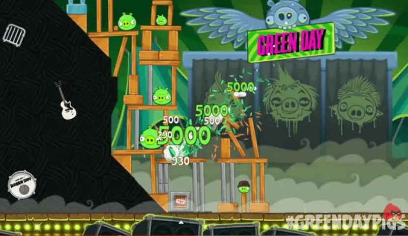 Imagen de la versión de Angry Birds con Green Day Imagen de la versión de Angry Birds con Green Day