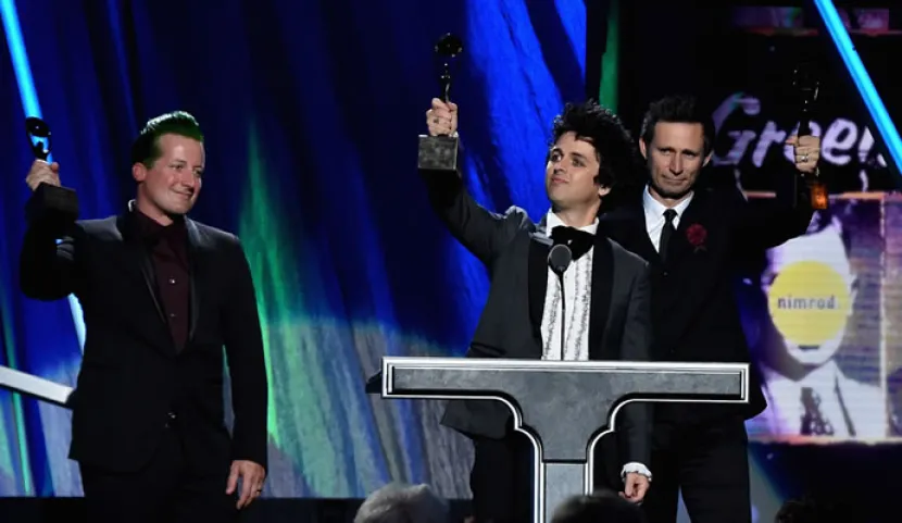 Green Day en su inducción al Salon de la Fama del Rock N Roll (Foto:Telemundo51)