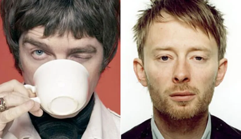 Noel Gallagher y Thom Yorke de Oasis Noel Gallagher y Thom Yorke de Oasis
