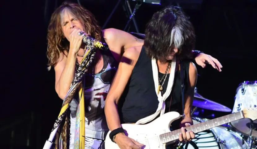 Aerosmith en Bogotá en 2011. Foto: Felipe Rocha Steven Tyler y Joe Perry en Bogotá en 2011