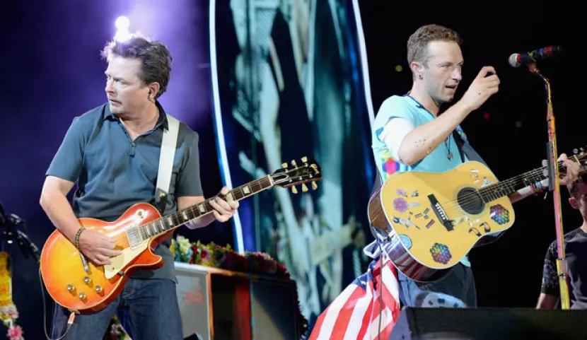 Coldplay invito al escenario a Michael J. Fox en New York Coldplay invito al escenario a Michael J. Fox en New York