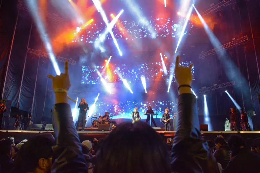 Publico en la presentación de Dark Tranquillity en Rock al Parque 2018