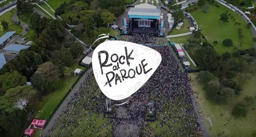 Festival gratuito al aire libre más grande de Latinoamérica Vista áerea del escenario principal del Parque Simón Bolívar en Rock al Parque