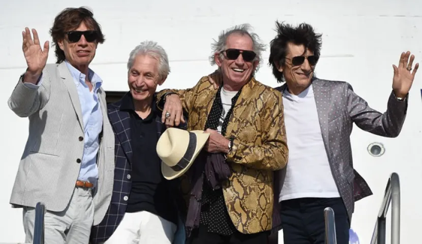 Foto: The Rolling Stones en su arribo a Uruguay