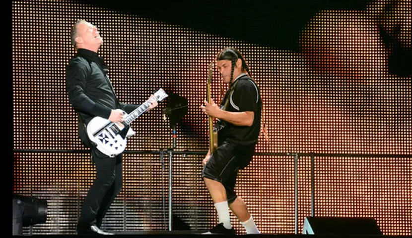 James Hetfield y Robert Trujillo en Bogotá