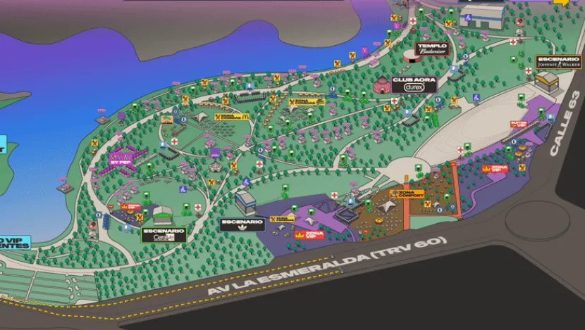 Mapa de Estéreo Picnic 2024 Imagen del mapa de Estéreo Picnic 2024